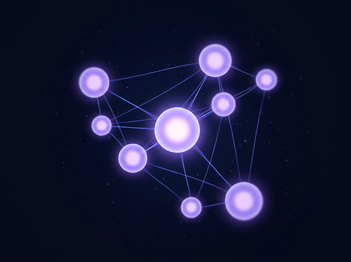 A connected team network visual